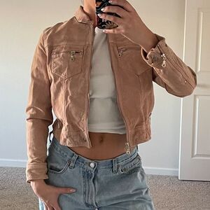 Vintage Pink Suede Women's Wilson Leather Jacket